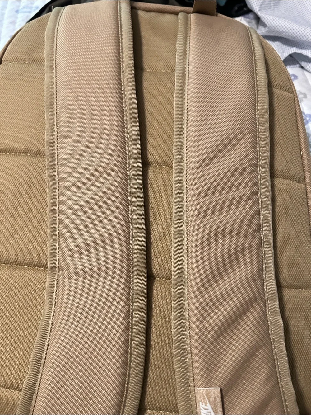 Nike Beige Backpack with White Swoosh